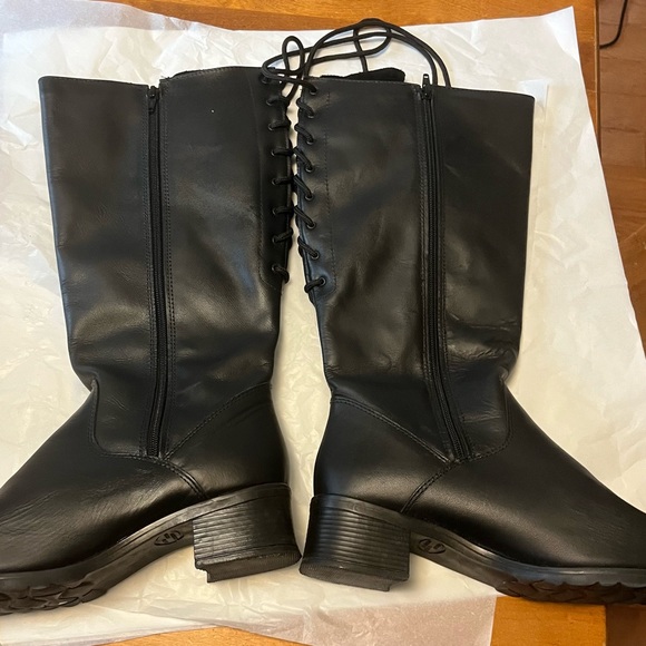 Martino Canada Lace/ Zip Riding Boot Equestrian, Moto Sz 10 wide - Picture 9 of 13